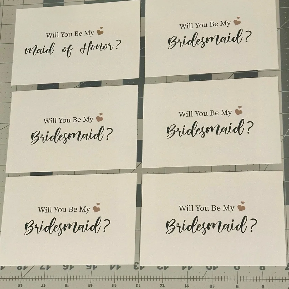 Bridesmaid and Maid of Honor Proposal Cards